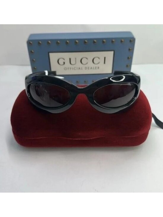 New Authentic GUCCI GG1247s 001 Black/Gold Oval sunglasses main image 2